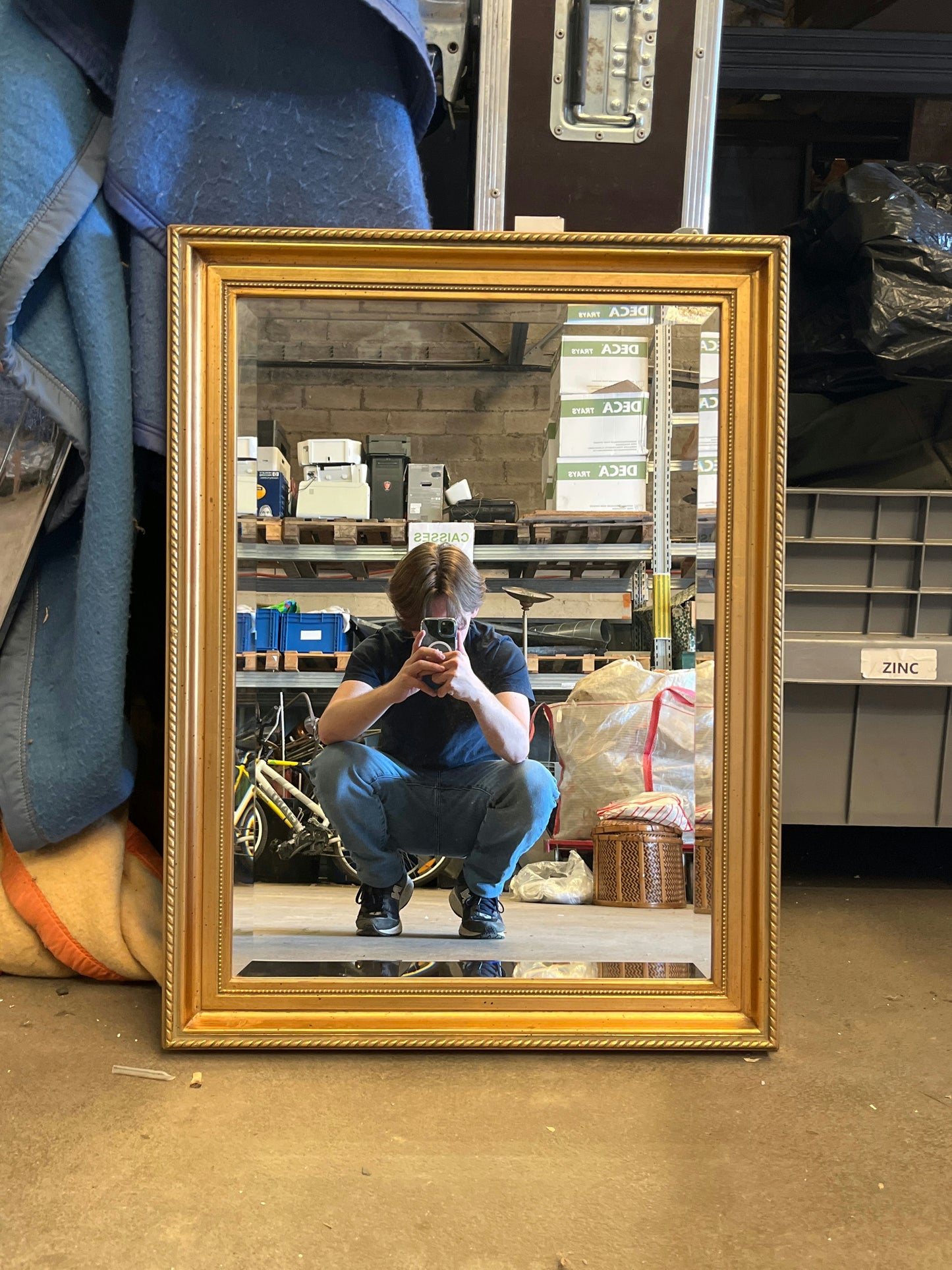 Miroir cadre doré biseauté