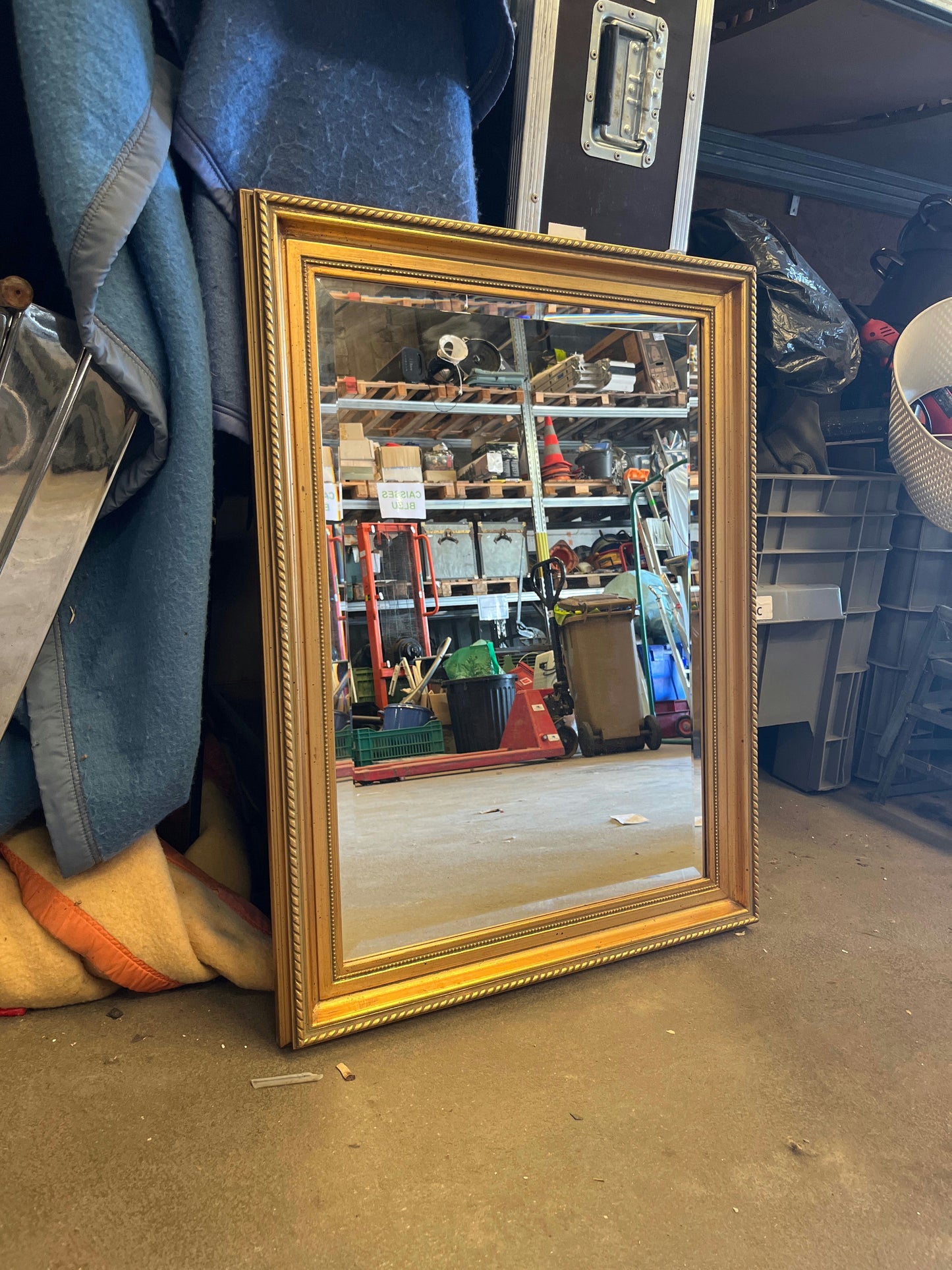 Miroir cadre doré biseauté
