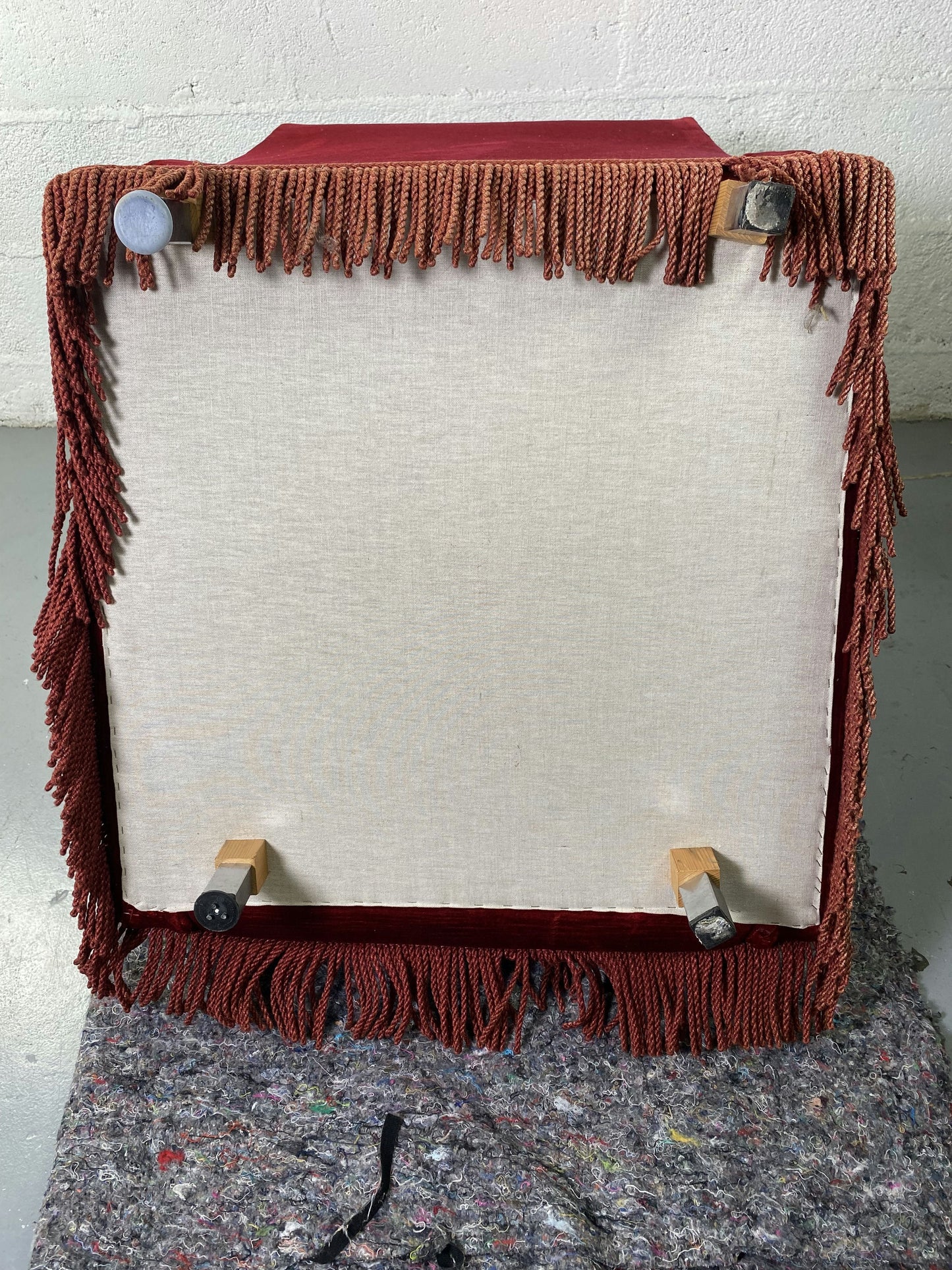 Fauteuil Club Rouge à frange