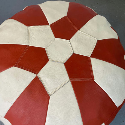 Pouf rond patchwork 70s