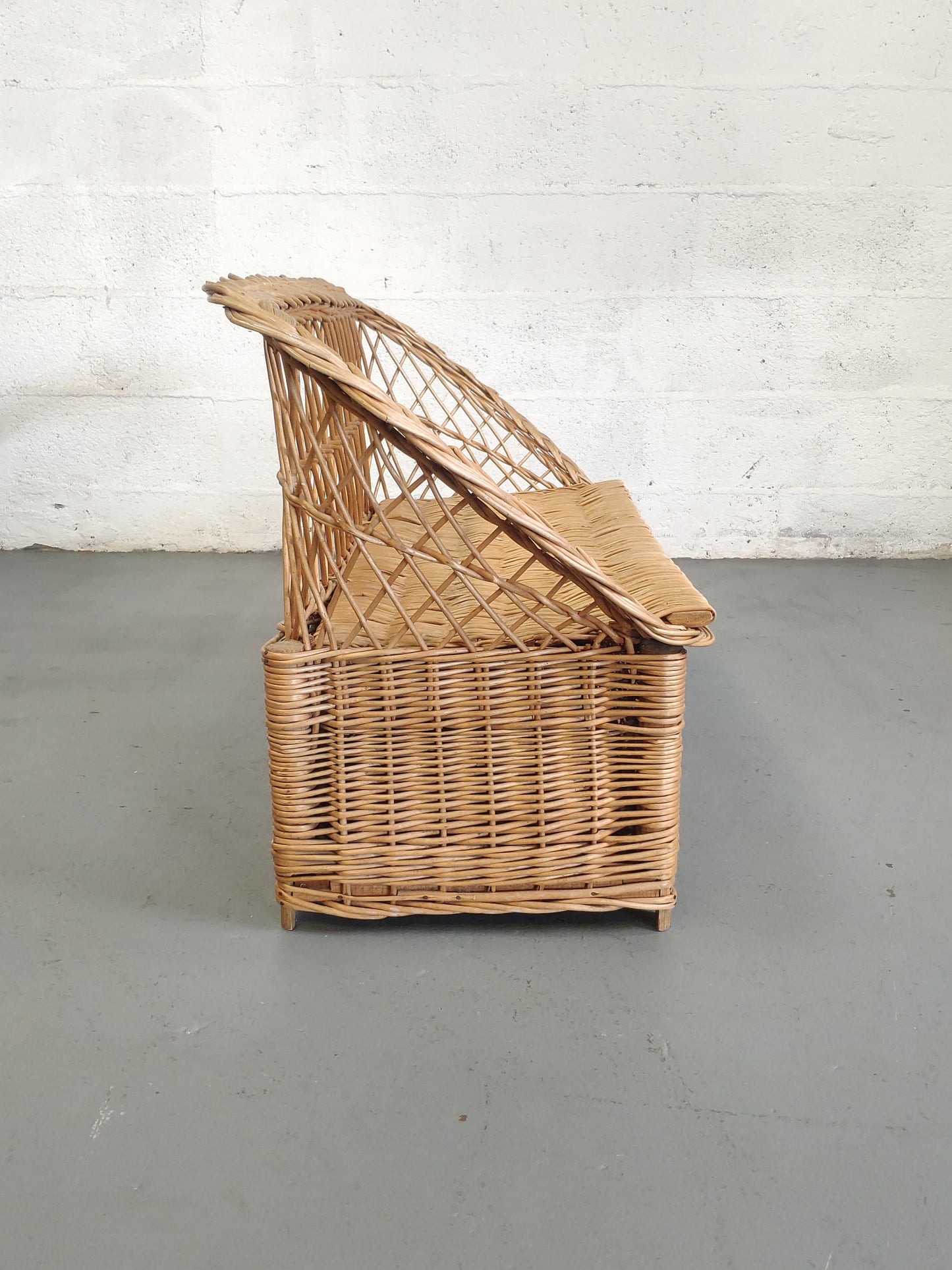 Banc coffre osier vintage