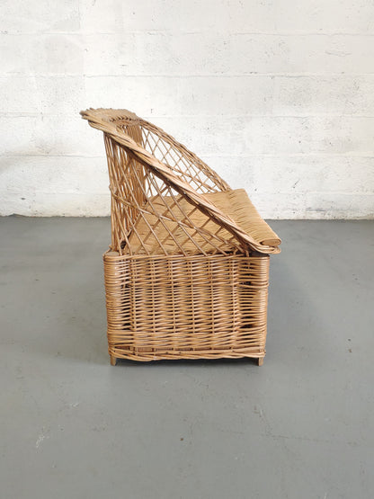 Banc coffre osier vintage