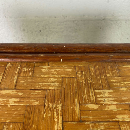 Commode en bois et rotin