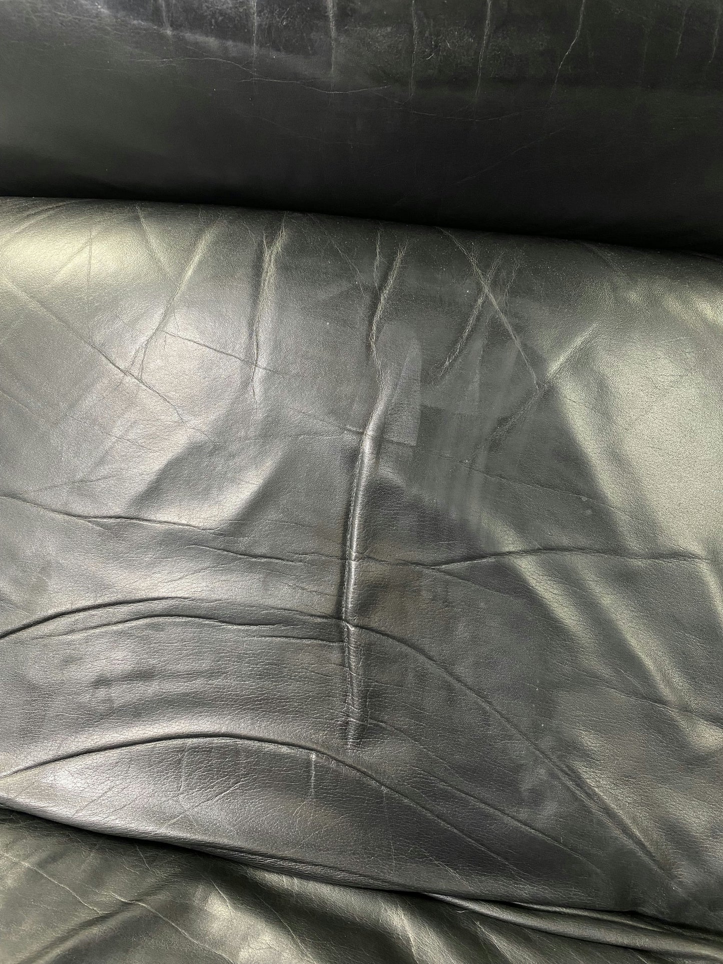 Fauteuil noir en cuir Knoll