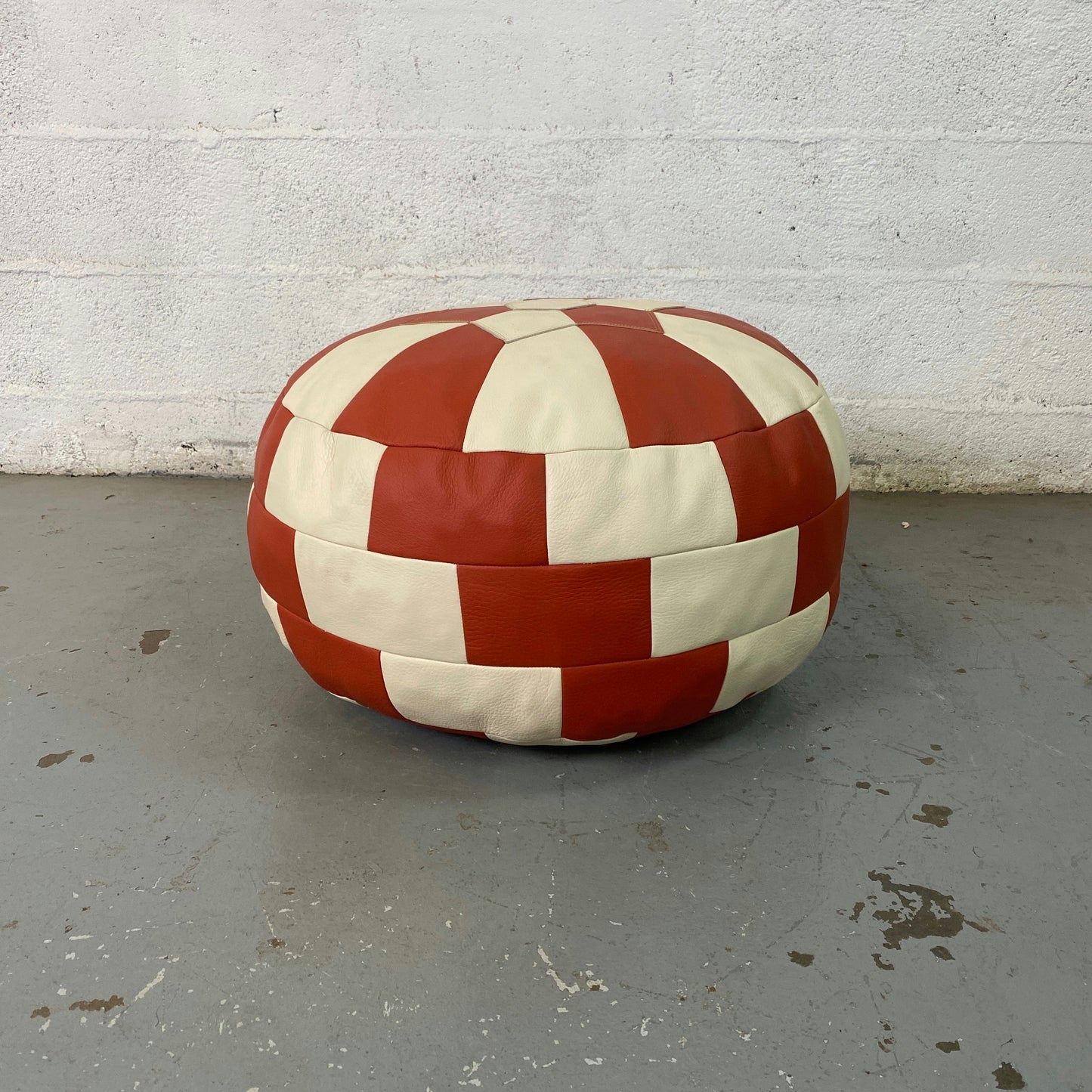 Pouf rond patchwork 70s