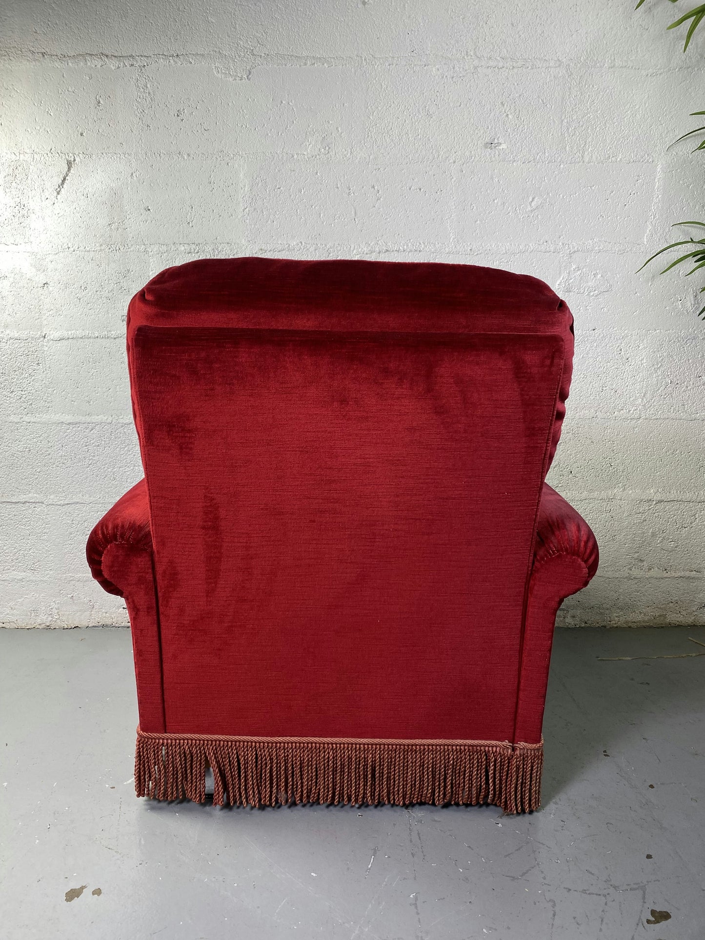 Fauteuil Club Rouge à frange
