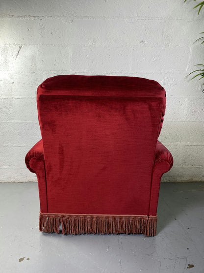 Fauteuil Club Rouge à frange