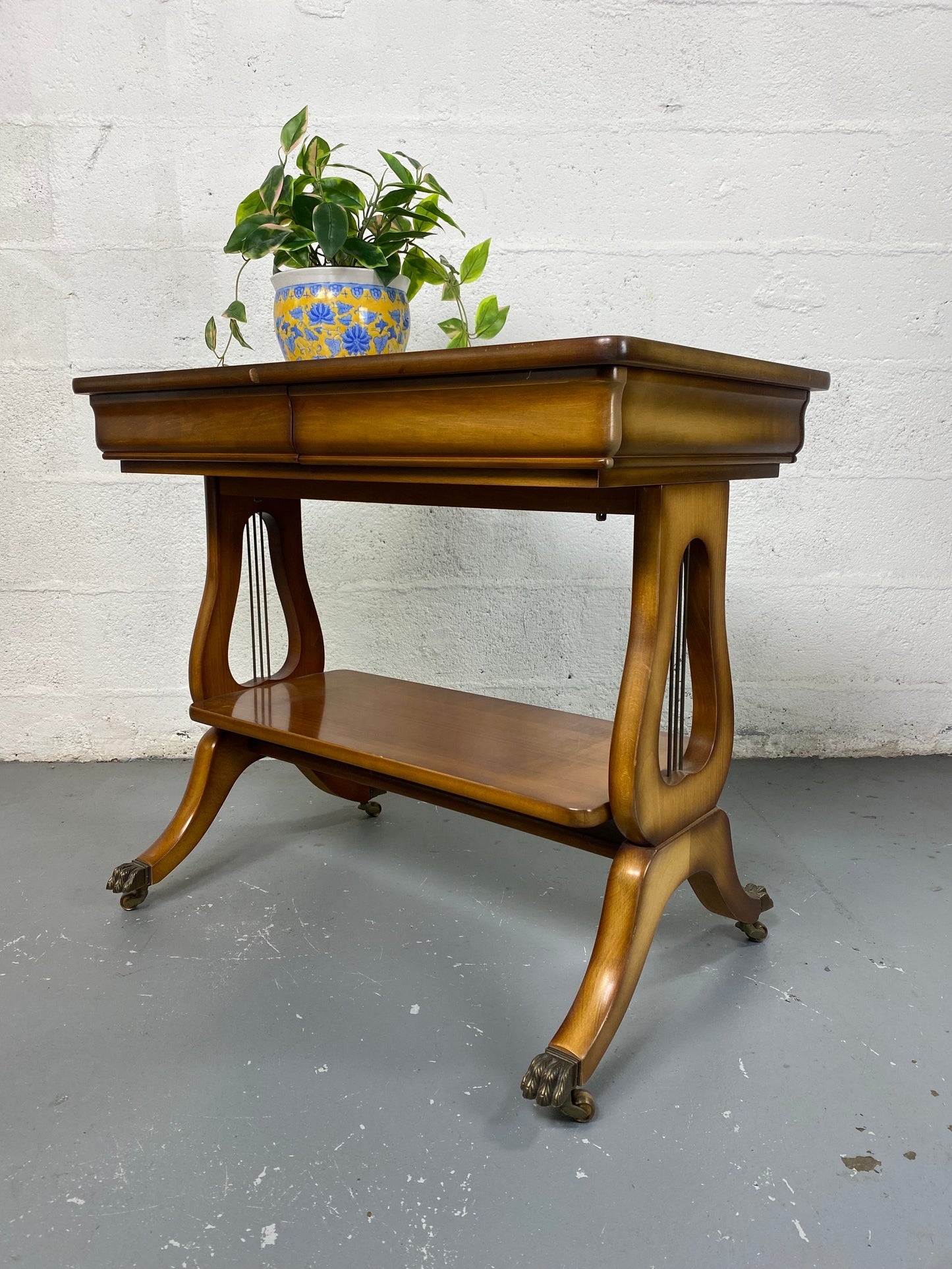 Console vintage "Lyre" de style Empire, années 60