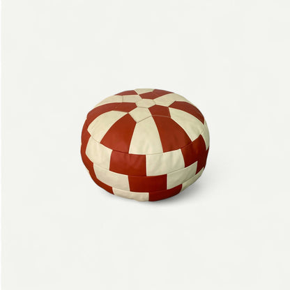 Pouf rond patchwork 70s