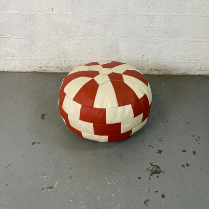 Pouf rond patchwork 70s