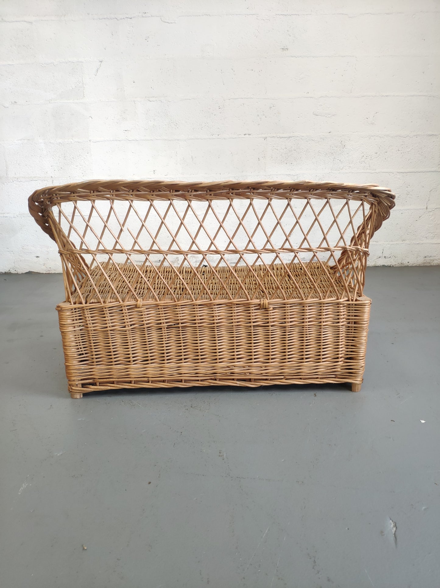 Banc coffre osier vintage