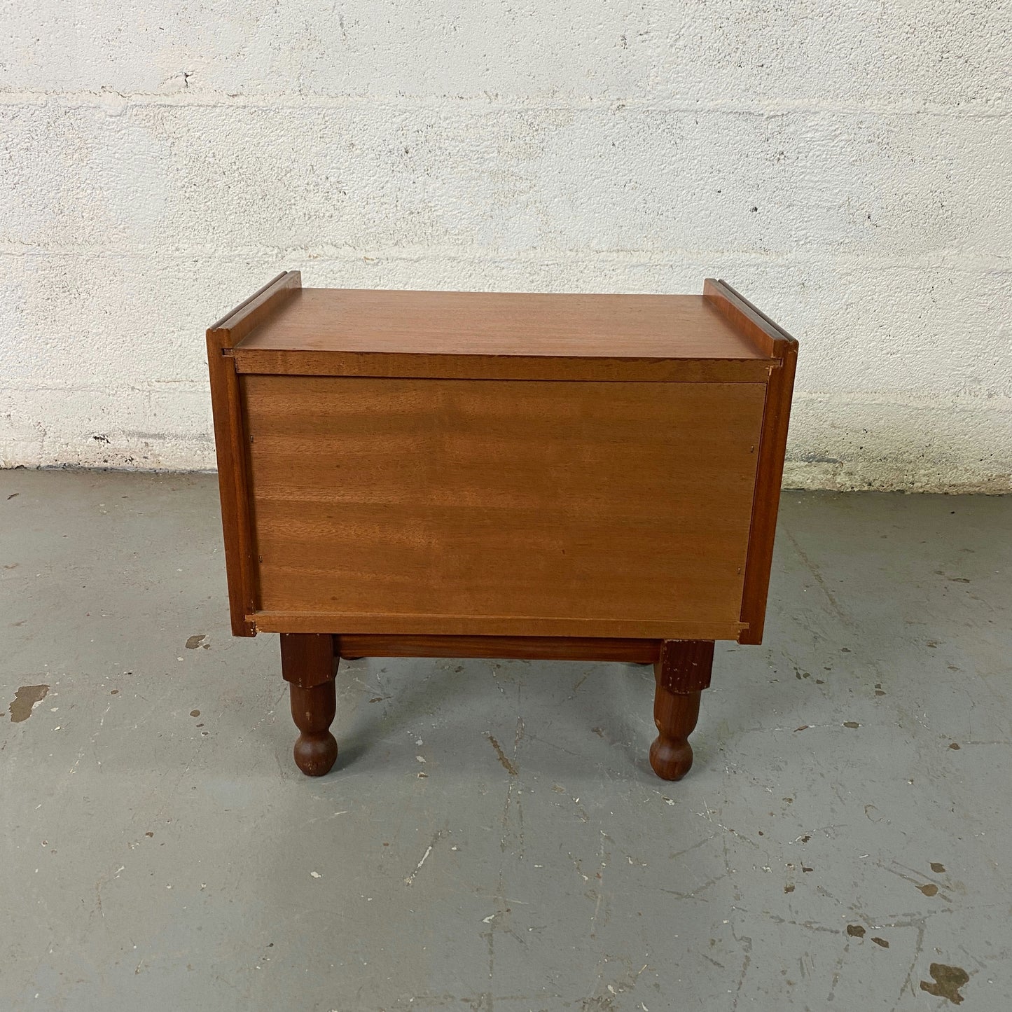 Table de chevet teck et formica blanc