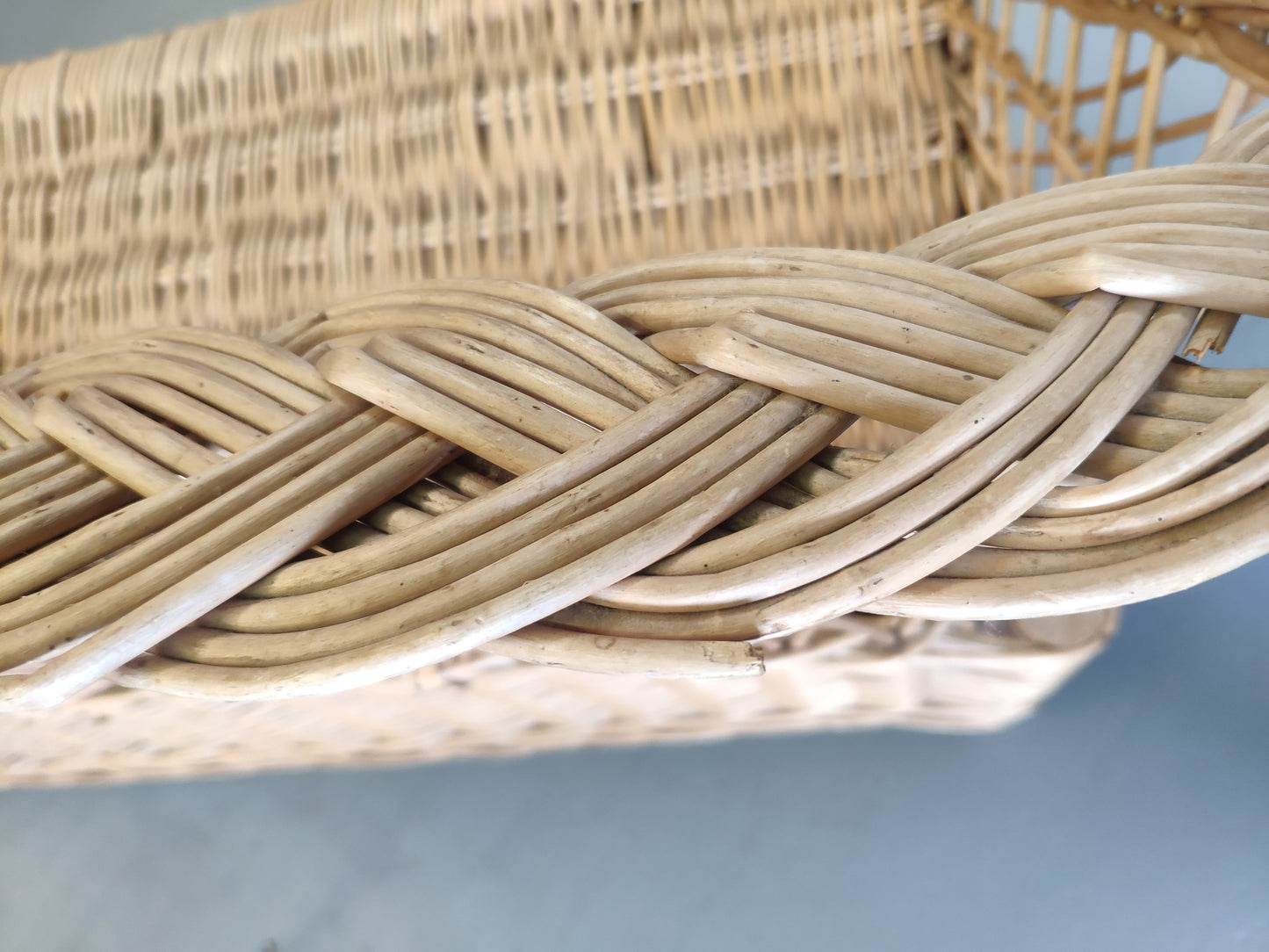 Banc coffre osier vintage