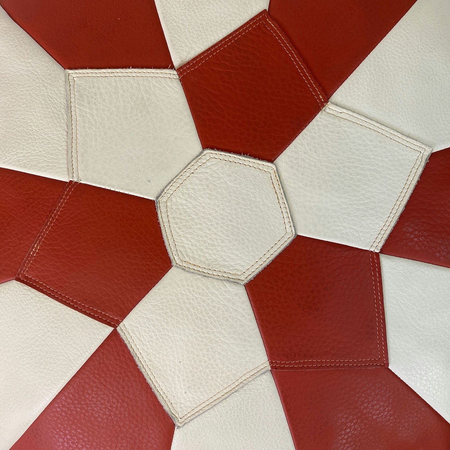 Pouf rond patchwork 70s