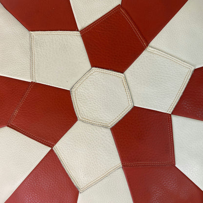 Pouf rond patchwork 70s