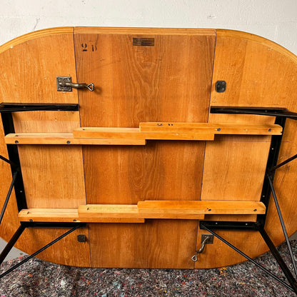 Table à manger ronde rallonge Gérard Guermonprez