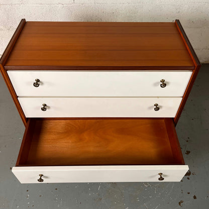 Commode en teck et formica blanc