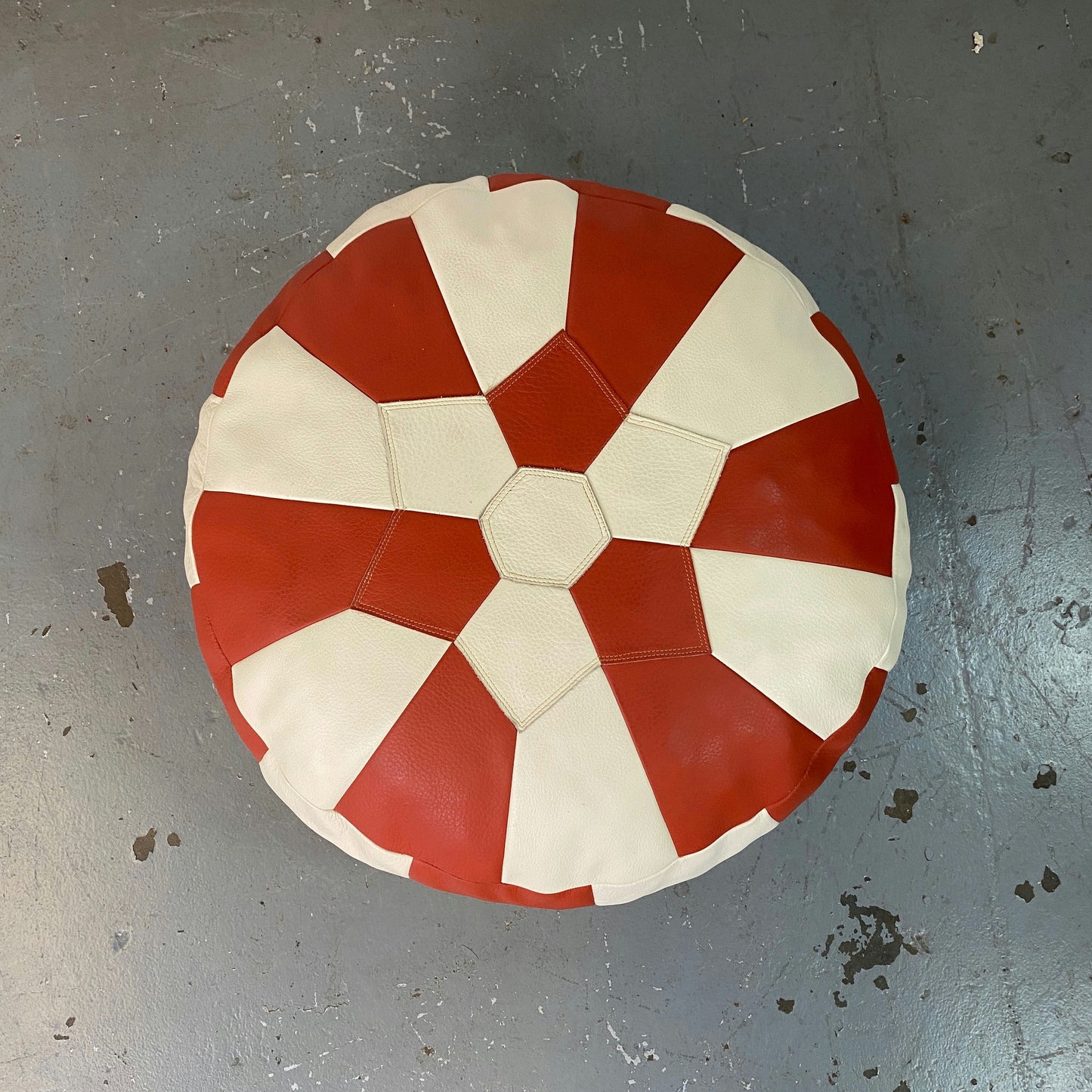 Pouf rond patchwork 70s