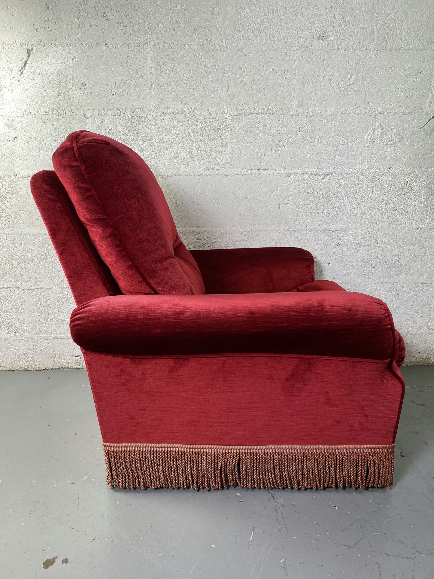 Fauteuil Club Rouge à frange
