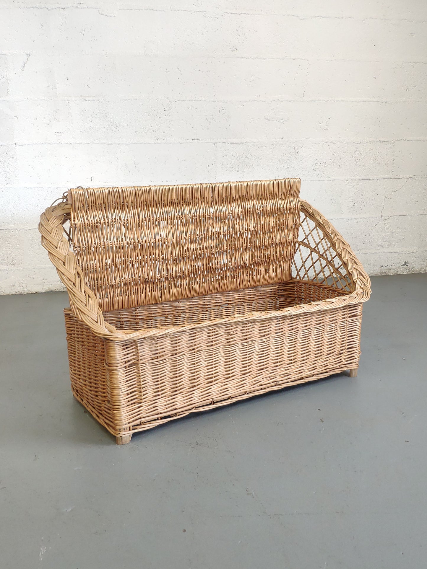 Banc coffre osier vintage