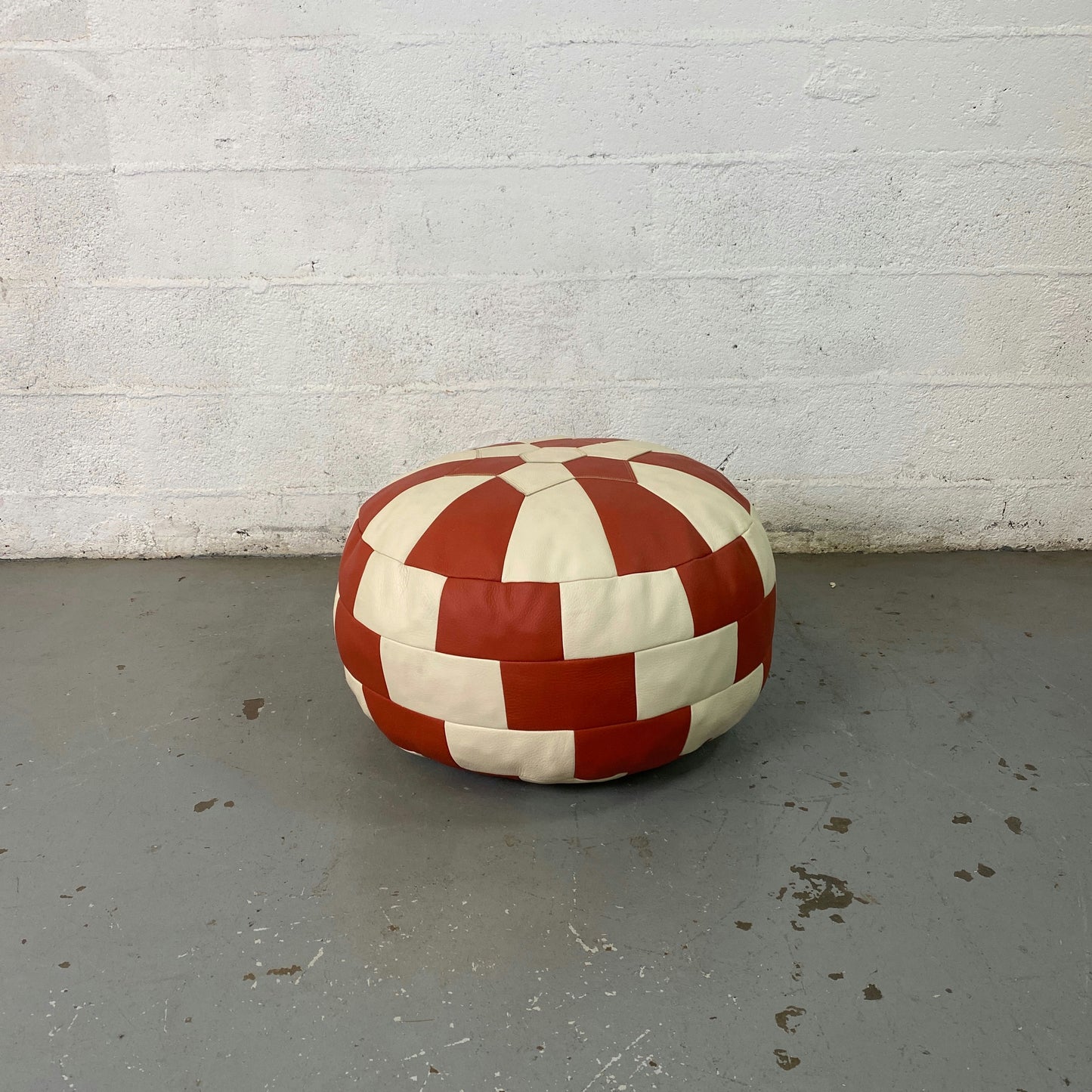 Pouf rond patchwork 70s