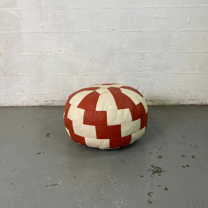 Pouf rond patchwork 70s