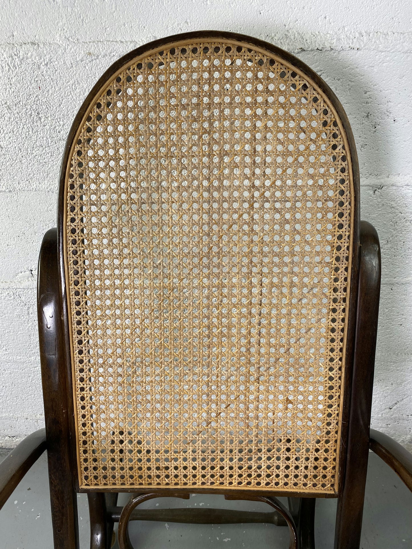 Rocking-chair Chair en bois et Cannage année 70
