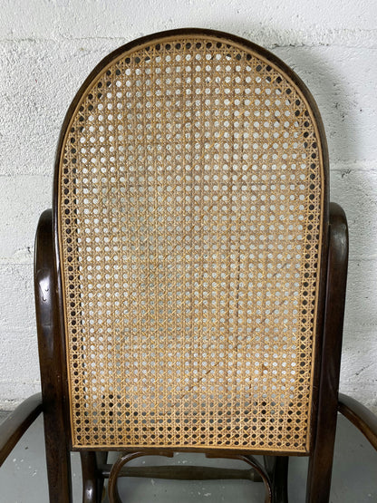 Rocking-chair Chair en bois et Cannage année 70