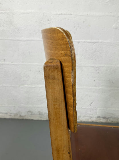 Paire de chaise en bois et cuir