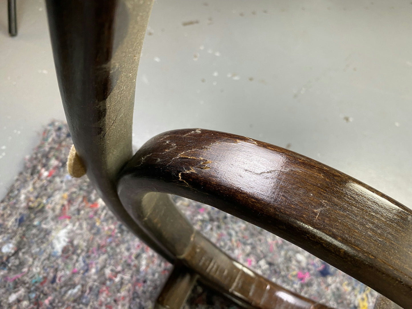 Rocking-chair Chair en bois et Cannage année 70
