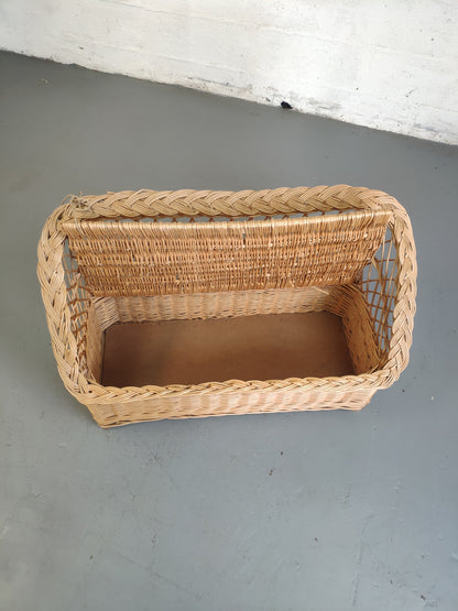 Banc coffre osier vintage