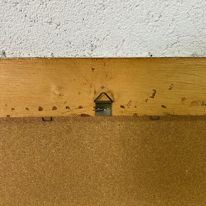Miroir biseauté octogonale en bois mouluré peint