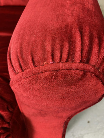 Fauteuil Club Rouge à frange