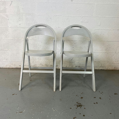 Paire de chaises pliantes Thonet blanches