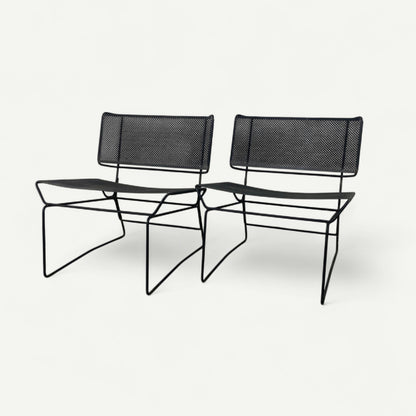 Paire de fauteuils en métal perforé collection fil par François Azambourg