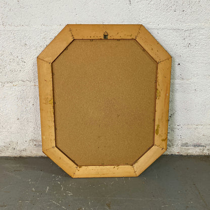 Miroir biseauté octogonale en bois mouluré peint