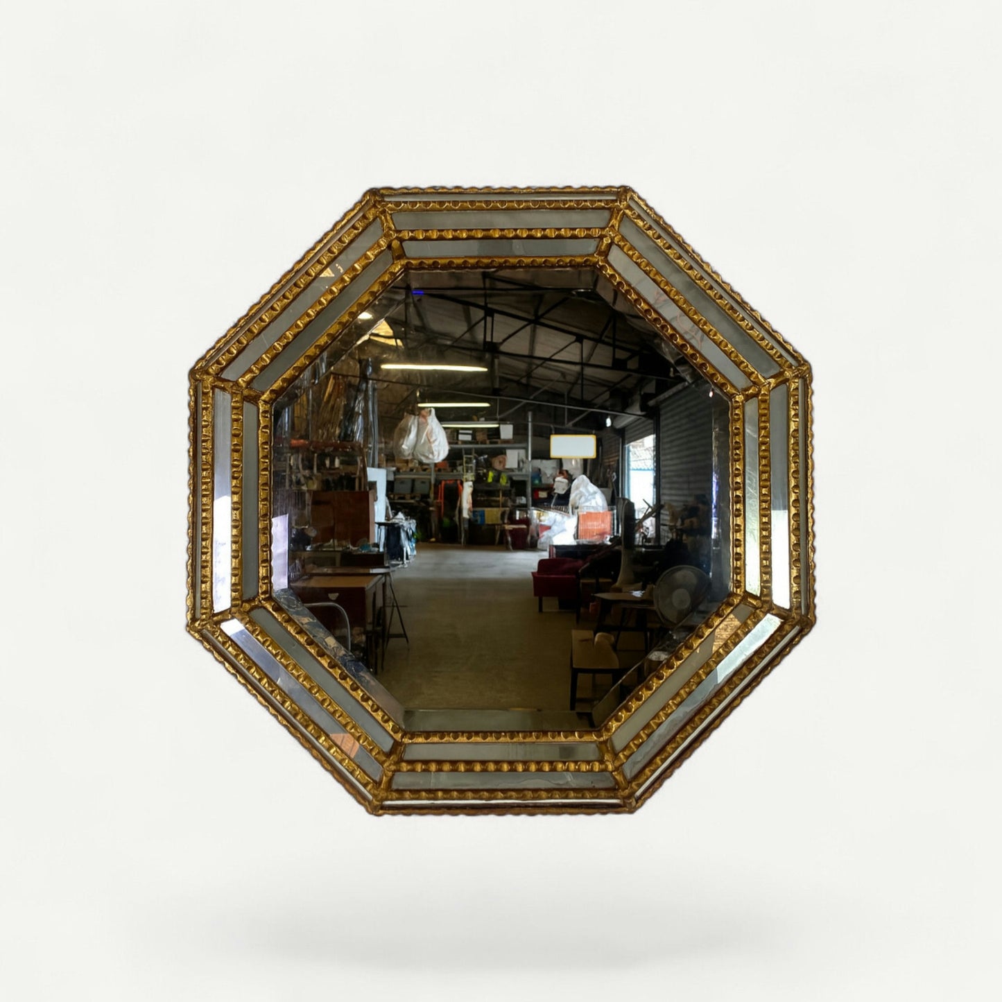 Miroir octogonal biseauté à parclose