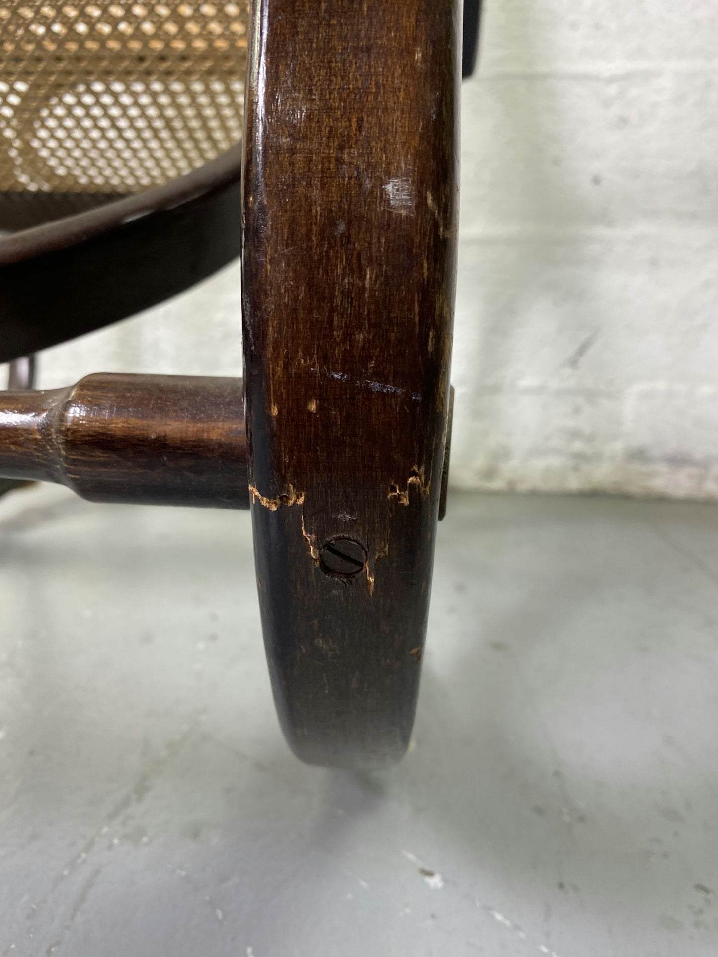 Rocking-chair Chair en bois et Cannage année 70