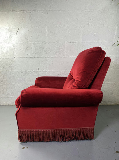 Fauteuil Club Rouge à frange