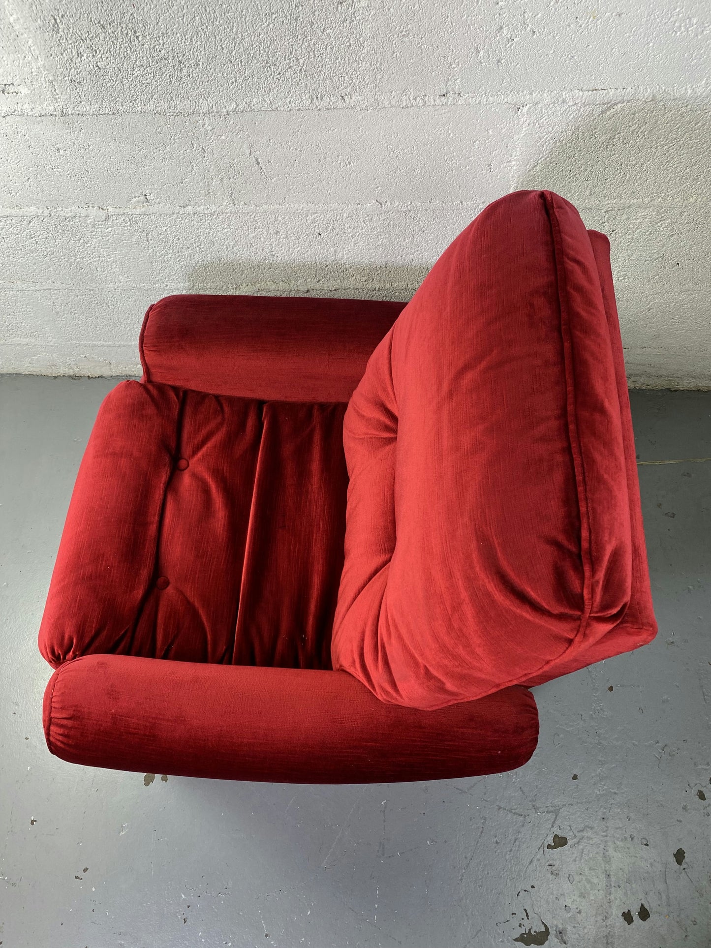 Fauteuil Club Rouge à frange